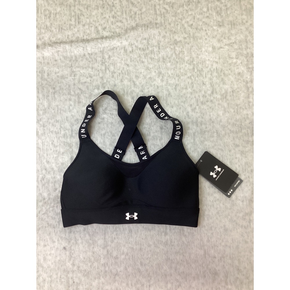 Under Armour Infinity High Sports Bra Black High Support 1351994 Womens XS NEW